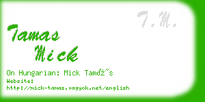 tamas mick business card